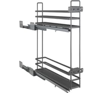 Бутылочница MF 150 мм 2-уров. 450х95х500 плоский стальной прут, пласт. поддон, серый 21400v