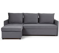 Угловой диван-кровать Divan24 Марсель, темно-серый, велюр, с подлокотниками, дельфин, двуспальный 70300350