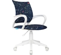 Кресло детское Helmi HL-K95 R (W695) Airy, спинка сетка/сиденье ткань с рисунком зодиак т.синий, пиастра, пластик белый 361370