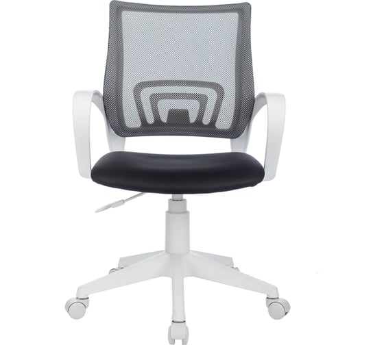 Кресло оператора Helmi HL-M95 R (W695) Airy, спинка сетка серая/сиденье ткань TW серая, пиастра, пластик белый 348716