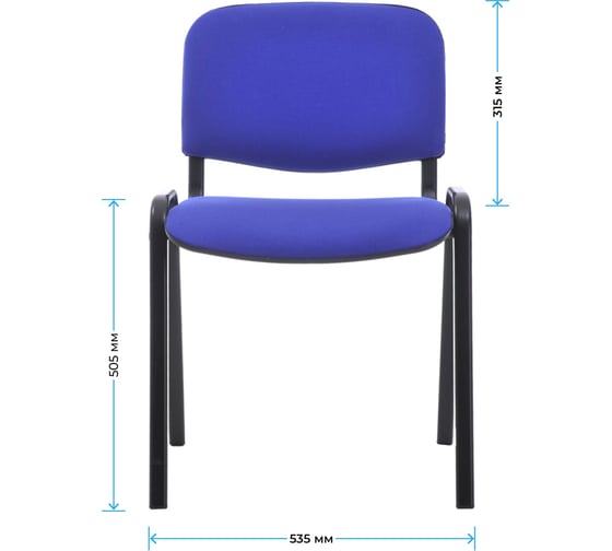 Стул Helmi HL-F01 Изо каркас черный, обивка, ткань синяя 359854