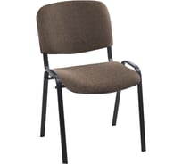 Стул Helmi HL-F01 Изо, каркас черный, обивка ткань коричневая с бежевым 359853