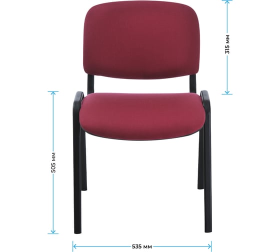 Стул Helmi HL-F01 Изо, каркас черный, обивка ткань бордовая 359852
