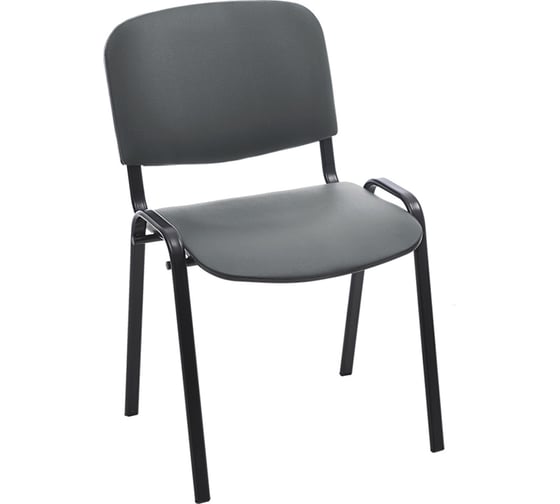 Стул Helmi HL-F01 Изо, каркас черный, обивка кожзам серый 359862