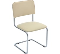 Стул Helmi HL-F07 Sylwia, каркас металл хром, экокожа, бежевый, комплект из 1 шт 359849