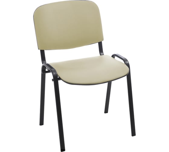 Стул Helmi HL-F01 Изо, каркас черный, обивка кожзам бежевый 359861 1