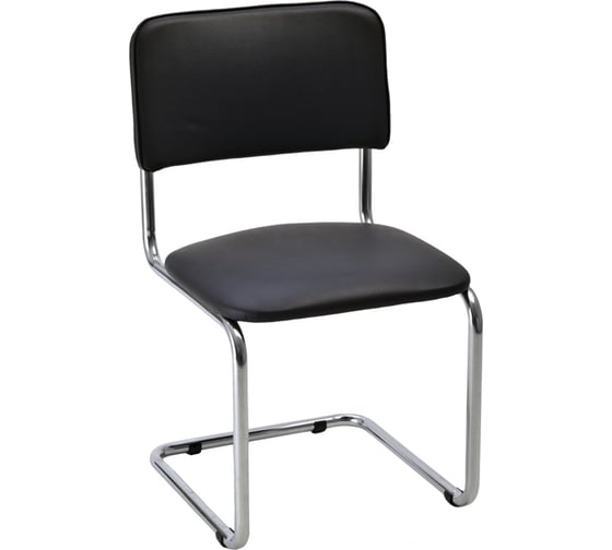 Стул Helmi HL-F07 Sylwia, каркас металл хром, экокожа, черный BOX1 359851 1