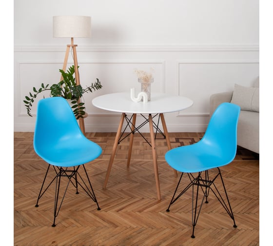 Стул DERSTUHL Black Eames, голубой, комплект 2 шт DSL03.008.2 1
