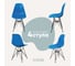 Комплект стульев пластиковых DERSTUHL 4 шт Black Eames, синий, DSL03.007.4 1