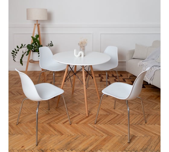 Стул пластиковый DERSTUHL Elegant Chrom Eames, Белый DSL028.001