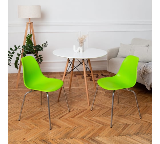 Стул пластиковый DERSTUHL Elegant Chrom Eames, Салатовый DSL028.012