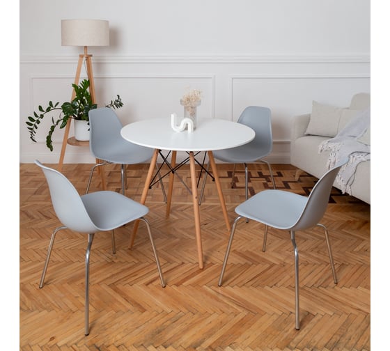 Стул пластиковый DERSTUHL Elegant Chrom Eames, Светло-серый DSL028.002