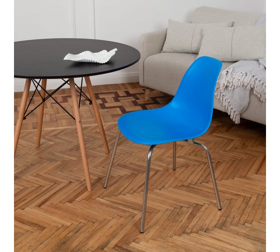 Комплект стульев пластиковых DERSTUHL 4 шт Elegant Chrom Eames, Синий, DSL028.007.4 1