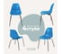 Комплект стульев пластиковых DERSTUHL 4 шт Elegant Chrom Eames, Синий, DSL028.007.4 2