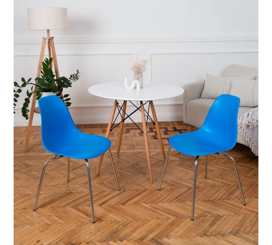 Комплект стульев пластиковых DERSTUHL 2 шт Elegant Chrom Eames, Синий, DSL028.007.2