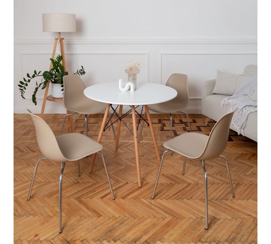 Стулья DERSTUHL Elegant Chrom Eames, темно-бежевый, 4 шт DSL028.013.4 1