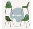 Комплект стульев пластиковых DERSTUHL 4 шт Elegant Chrom Eames, Темно-зеленый, DSL028.016.4 1