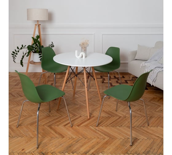 Стул пластиковый DERSTUHL Elegant Chrom Eames, Темно-зеленый DSL028.016