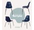 Комплект стульев пластиковых DERSTUHL 4 шт Elegant Chrom Eames, Темно-синий, DSL028.017.4 1