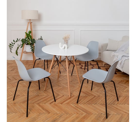Стулья DERSTUHL Elegant Black Eames, cветло-серый, 4 шт DSL038.002.4 1