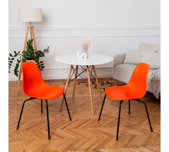 Стул пластиковый DERSTUHL Elegant Black Eames, Оранжевый DSL038.005