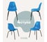 Комплект стульев пластиковых DERSTUHL 4 шт Elegant Black Eames, Синий, DSL038.007.4 1