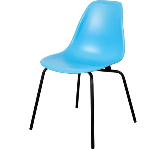 Комплект стульев пластиковых DERSTUHL 4 шт Elegant Black Eames, Голубой, DSL038.008.4