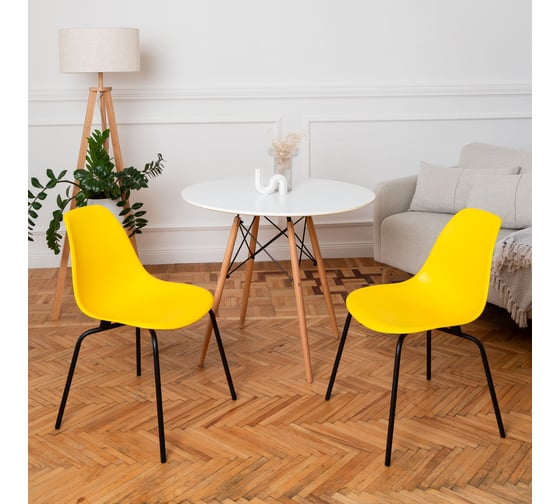 Комплект стульев пластиковых DERSTUHL 2 шт Elegant Black Eames, Лимон, DSL038.011.2