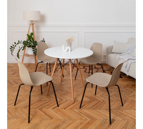 Стулья DERSTUHL Elegant Black Eames, темно-бежевый, 4 шт DSL038.013.4 1