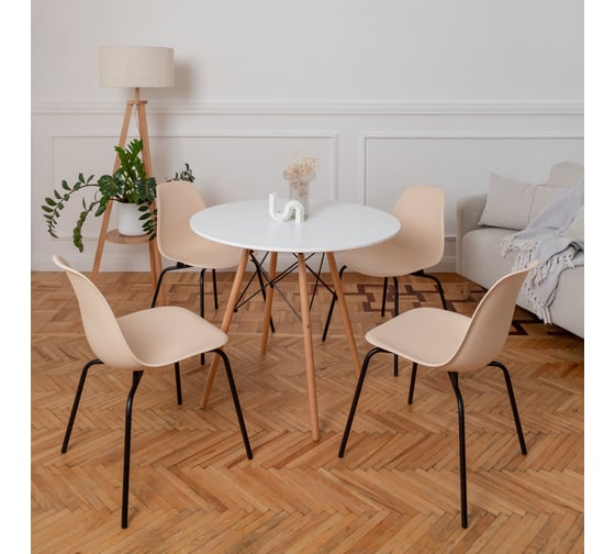 Стулья DERSTUHL Elegant Black Eames, теплый бежевый, 4 шт DSL038.014.4 1