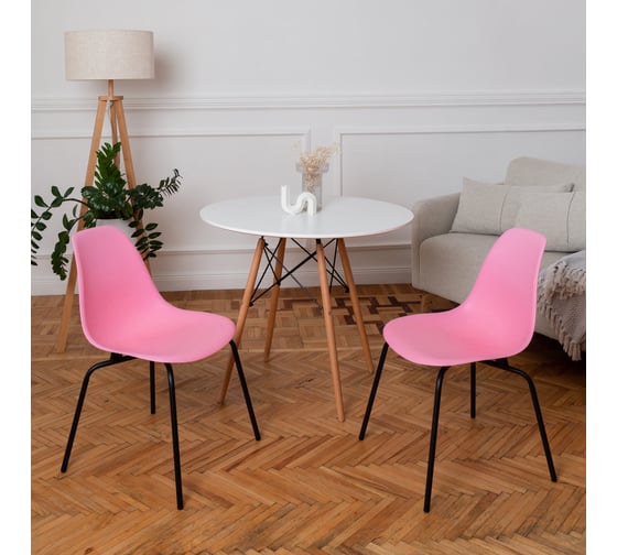 Стул пластиковый DERSTUHL Elegant Black Eames, Розовый DSL038.015