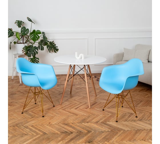 Комплект стульев пластиковых DERSTUHL 4 шт Gold Eames, голубой, DSL040.008.4