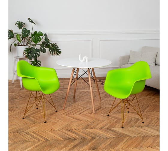 Комплект стульев пластиковых DERSTUHL 4 шт Gold Eames, салатовый, DSL040.012.4