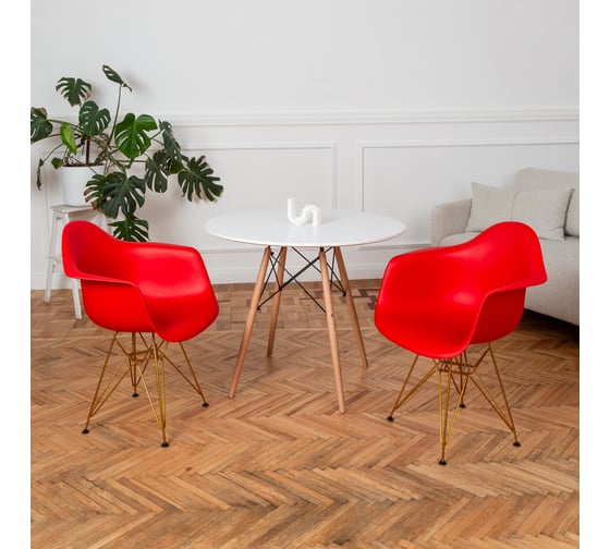 Комплект стульев пластиковых DERSTUHL 4 шт Gold Eames, красный, DSL040.006.4