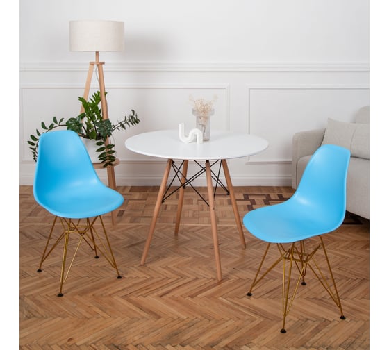 Комплект стульев пластиковых DERSTUHL 4 шт Gold Eames, голубой, DSL041.008.4