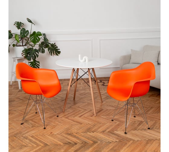Комплект стульев пластиковых DERSTUHL 4 шт Chrom Eames, оранжевый, DSL05.005.4