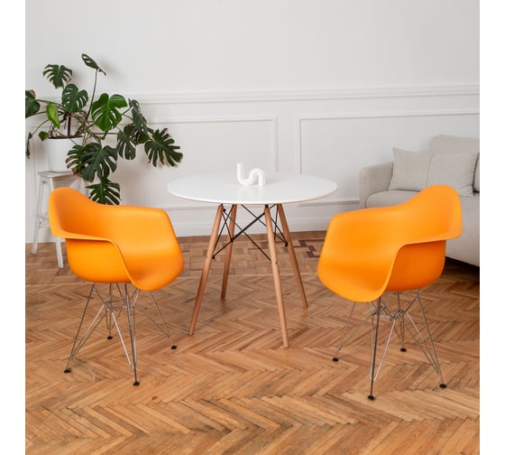 Комплект стульев пластиковых DERSTUHL 4 шт Chrom Eames, желтый, DSL05.004.4