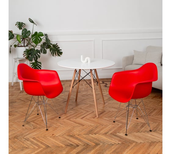 Комплект стульев пластиковых DERSTUHL 4 шт Chrom Eames, красный, DSL05.006.4