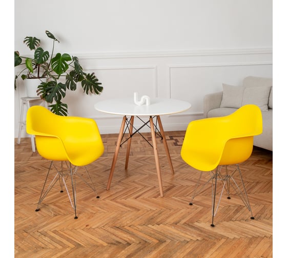 Комплект стульев пластиковых DERSTUHL 4 шт Chrom Eames, лимон, DSL05.011.4