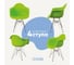 Комплект стульев пластиковых DERSTUHL 4 шт Chrom Eames, салатовый, DSL05.012.4 1