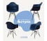 Комплект стульев пластиковых DERSTUHL 4 шт Black Eames, темно-синий, DSL06.017.4 1