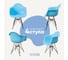 Комплект стульев пластиковых DERSTUHL 4 шт Black Eames, голубой, DSL06.008.4 1