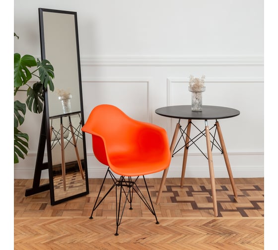 Комплект стульев пластиковых DERSTUHL 4 шт Black Eames, оранжевый, DSL06.005.4