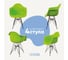 Комплект стульев пластиковых DERSTUHL 4 шт Black Eames, салатовый, DSL06.012.4 1