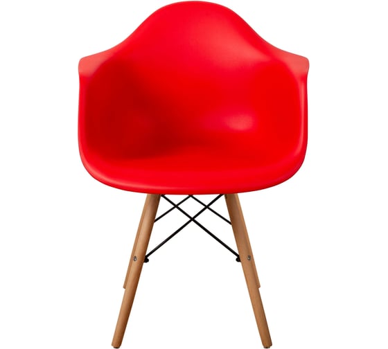 Комплект стульев пластиковых DERSTUHL 4 шт Wood Eames, красный, DSL04.006.4