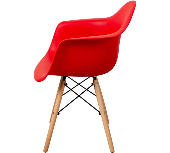 Комплект стульев пластиковых DERSTUHL 4 шт Wood Eames, красный, DSL04.006.4