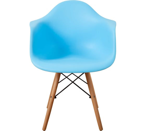 Комплект стульев пластиковых DERSTUHL 4 шт Wood Eames, голубой, DSL04.008.4