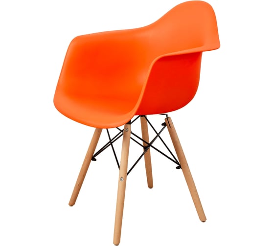 Комплект стульев пластиковых DERSTUHL 4 шт Wood Eames, оранжевый, DSL04.005.4