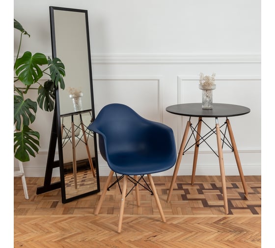 Комплект стульев пластиковых DERSTUHL 4 шт Wood Eames, темно-синий, DSL04.017.4