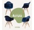 Комплект стульев пластиковых DERSTUHL 4 шт Wood Eames, темно-синий, DSL04.017.4 1